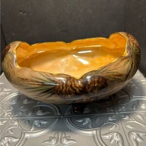Vintage gold accented O&EG Royal Austria Scalloped Nut /Candy Bowl hand painted
